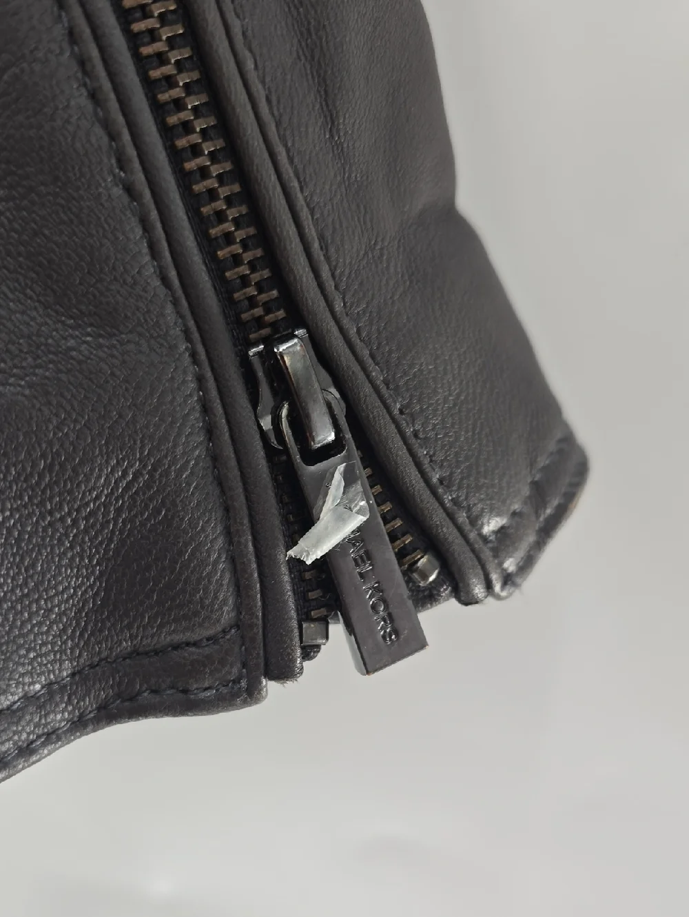 Michael Kors‎ Grey Leather Moto Jacket